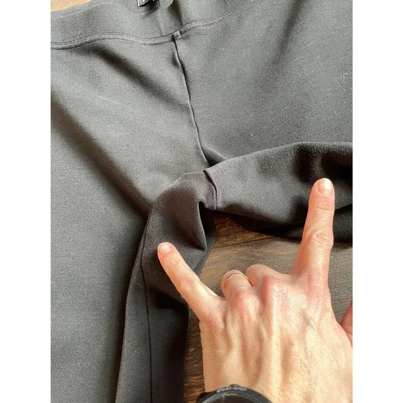 Eileen Fisher Black straight Dress Pants washable Thick Heavy Small - Picture 7 of 11